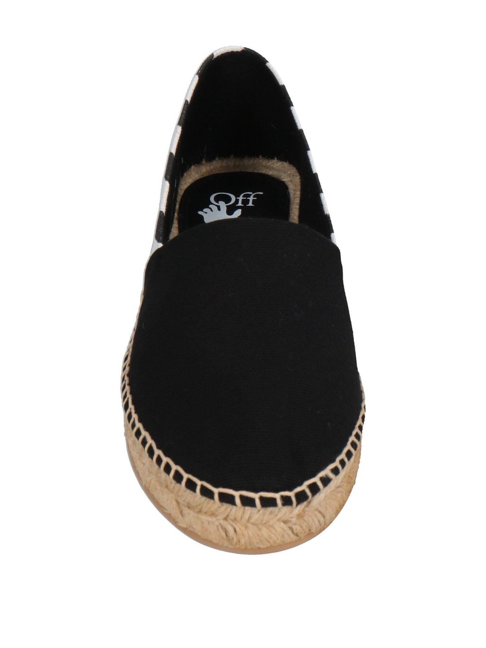 Off-White Black Canvas Espadrille with Striped Heel - Picture 4 of 4